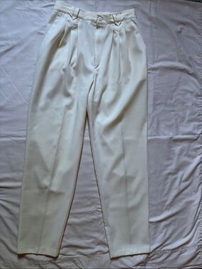 Classic High-Waist Cream Trousers